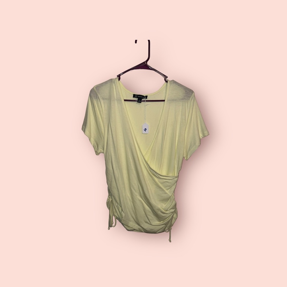 NWT INC yellow scrunched top
